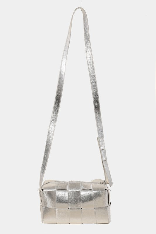 Fame Woven Crossbody Bag with Adjustable Strap