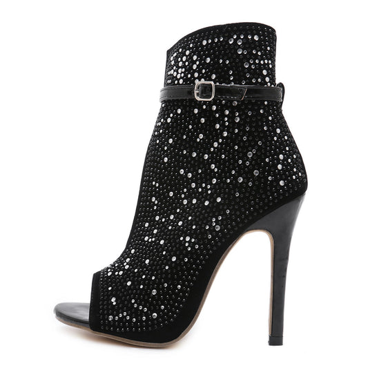 Jessie High Fish Bill Rhinestone Heels