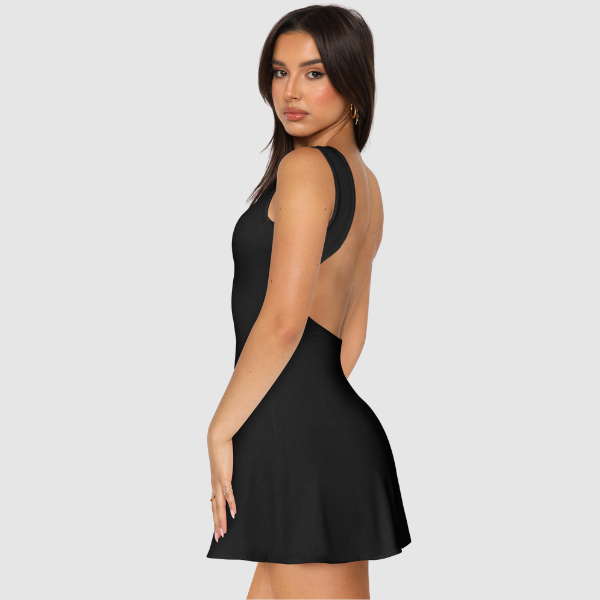 Backless Wide Strap Mini Dress