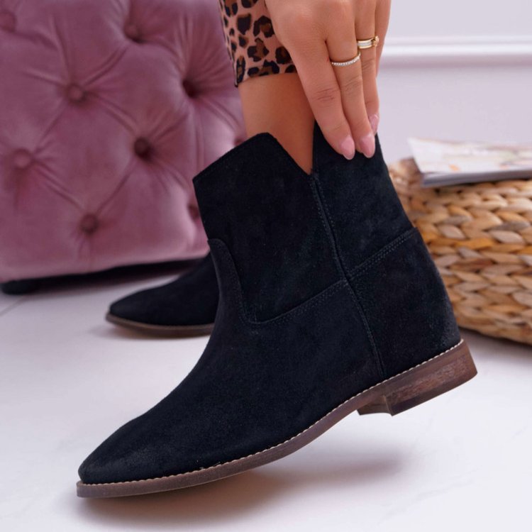 Maya's Low Heel Suede Boots