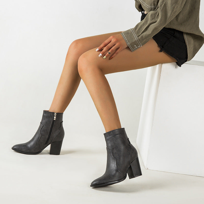 Kira High Heeled Zip Boots