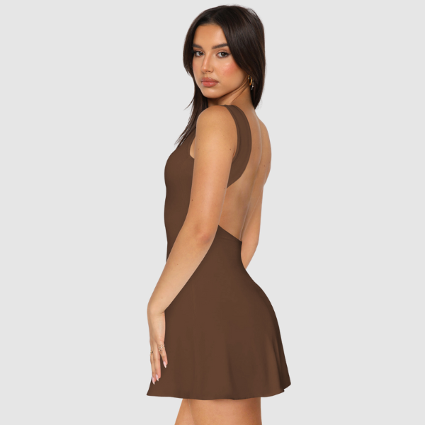 Backless Wide Strap Mini Dress