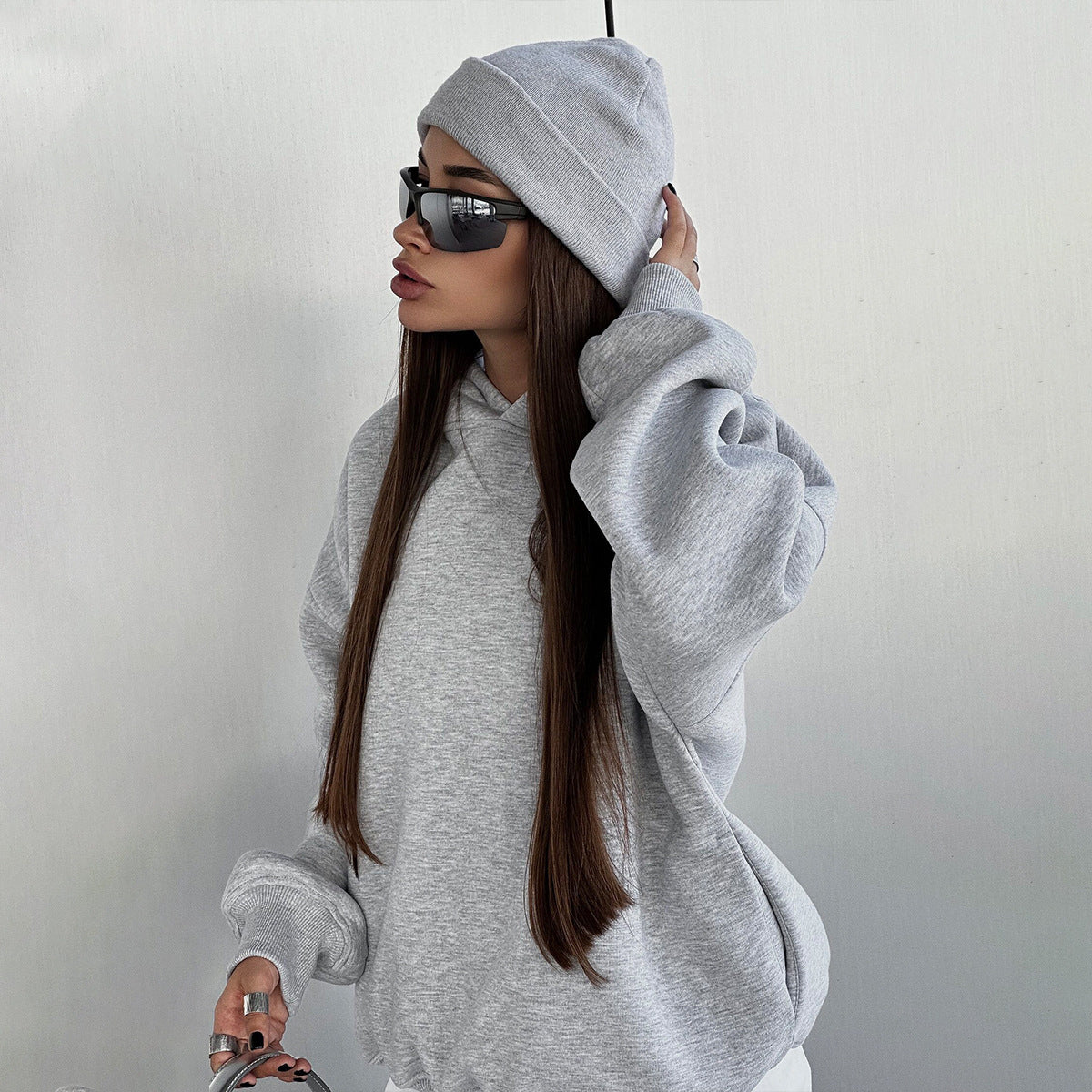 Autumn And Winter New Women's Sports Style Hooded Sweater Set