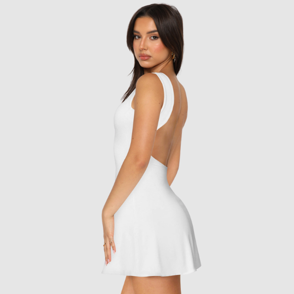 Backless Wide Strap Mini Dress