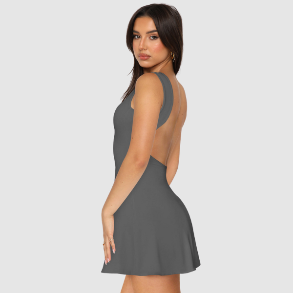 Backless Wide Strap Mini Dress