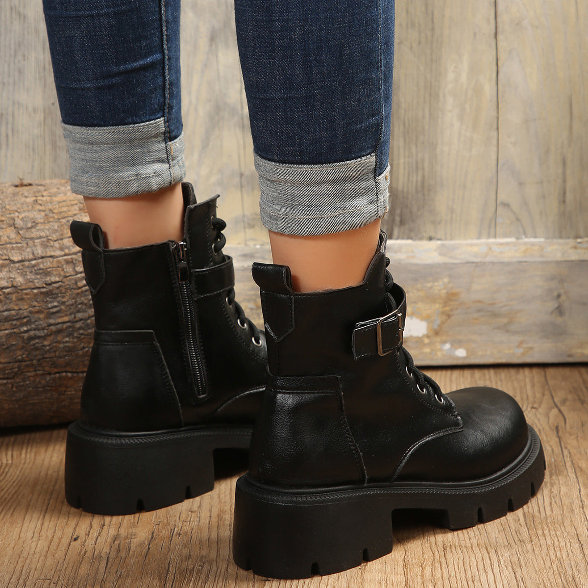 Plus Size Round Head Martin Boots