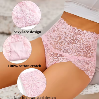 High Waist Seamless Lace Panty