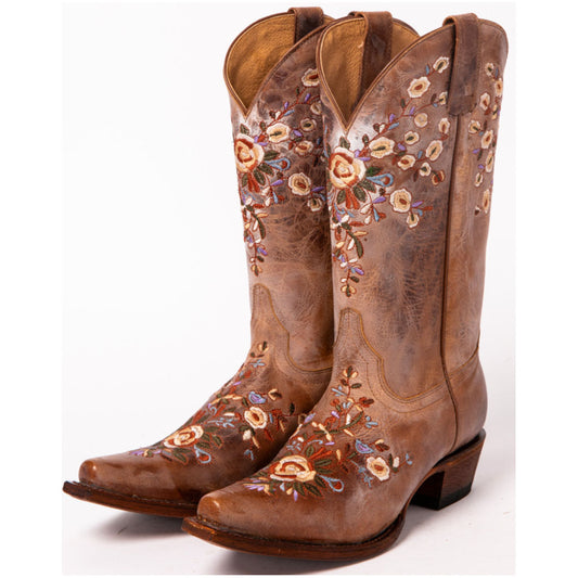 Vintage Boots Embroidered Western High Barrel